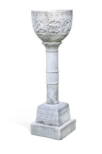 Lot 708 - A reconstituted stone font