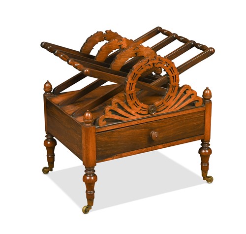 Lot 661 - A George IV rosewood cross-frame canterbury