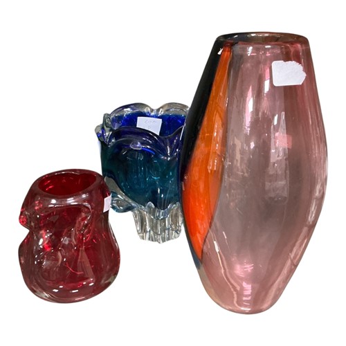 Lot 28 - Three mid century art glass vases