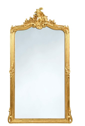 Lot 649 - A giltwood wall mirror, 19th century
