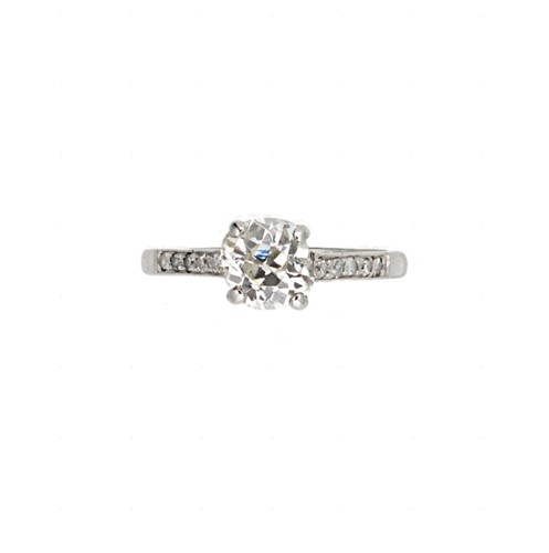 Lot 214 - An old mine cut diamond single stone ring