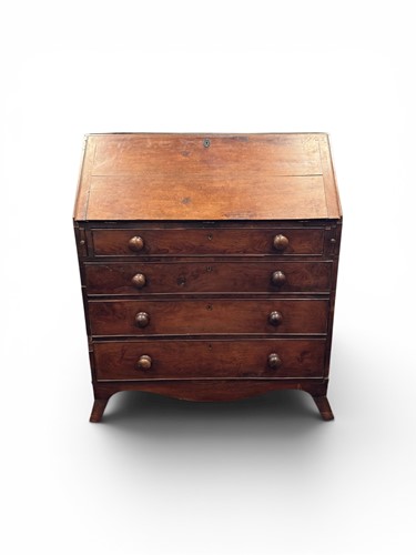 Lot 767 - A Victorian yewwood bureau with knob handles...