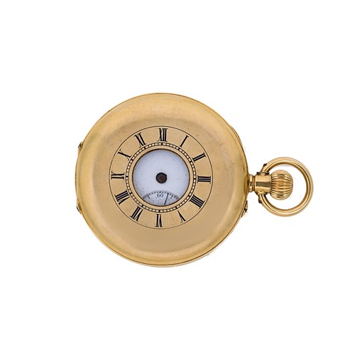 Lot 239 - An 18ct gold half hunter pocket watch