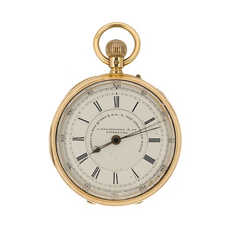 Lot 232 - J.Hargreaves & Co. Liverpool - A mid 20th century 18ct gold open faced pocket watch