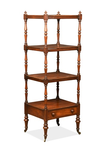 Lot 617 - A mahogany four-tier whatnot, 19th century