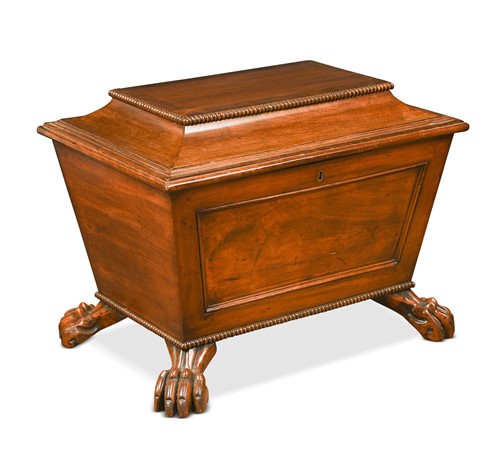 Lot 605 - A William IV mahogany sarcophagus wine cooler