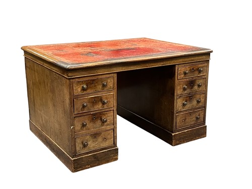 Lot 689 - A William IV mahogany pedestal partner's desk
