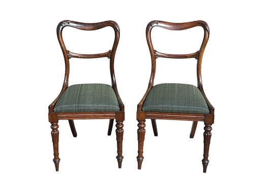 Lot 651 - A pair of Victorian rosewood dining chairs,...