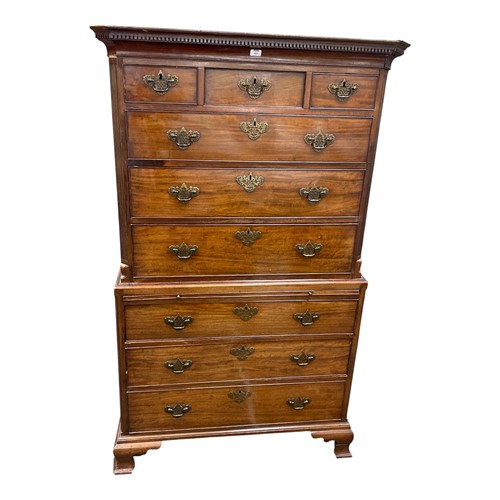 Lot 402 - A George III mahogany chest on chest