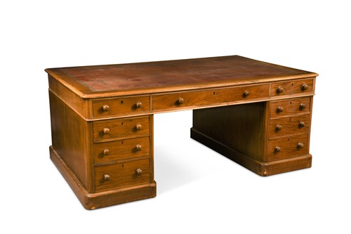 Lot 681 - A Victorian mahogany partner's desk