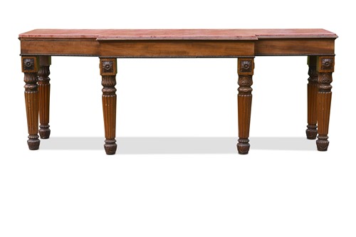Lot 607 - A mahogany breakfront serving table, in the manner of Gillows, early 19th century