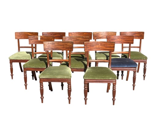 Lot 729 - A set of ten mahogany dining chairs, 19th...