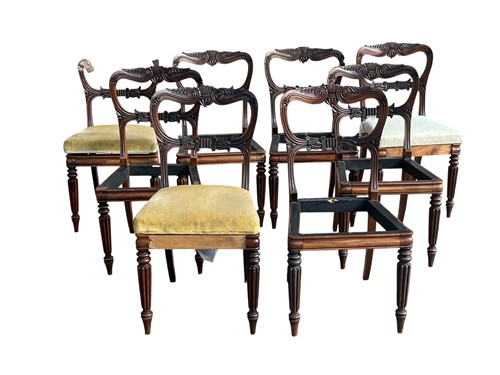 Lot 751 - A set of 8 William IV chairs (1 broken) Ex...