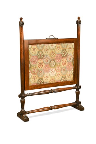 Lot 619 - A William IV rosewood fire screen
