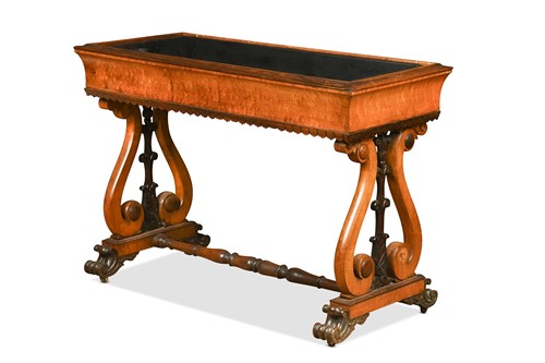 Lot 508 - A late Regency maplewood and rosewood jardinière stand
