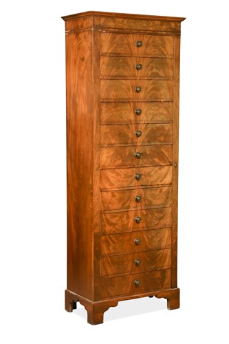 Lot 622 - A mahogany Wellington chest, circa 1900