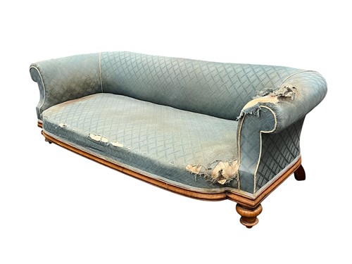 Lot 625 - A mid Victorian mahogany sofa, upholstered in...