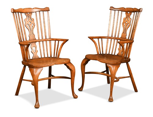 Lot 404 - A collection of seven ash and elm Windsor chairs by Titchmarsh & Goodwin, 20th century