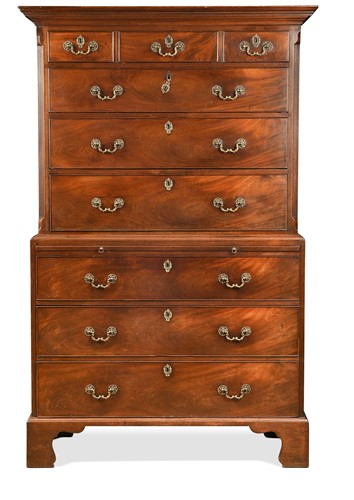 Lot 479 - A George III mahogany chest on chest