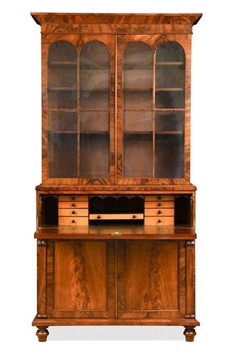 Lot 664 - An early Victorian mahogany secretaire bookcase