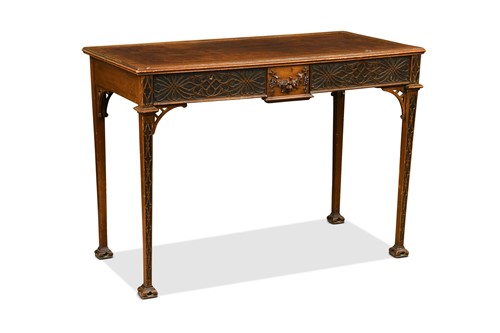 Lot 472 - A Chippendale style mahogany side table, late 19th century