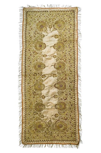 Lot 93 - A silk panel, possibly Indian