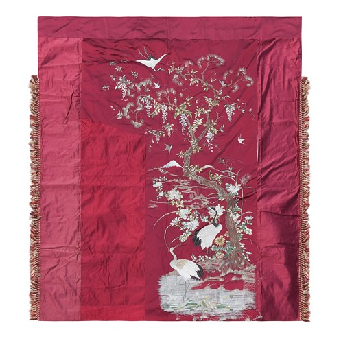 Lot 89 - A Japanese silk panel, early 20th century