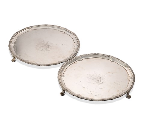 Lot 337 - A pair of George III silver salvers