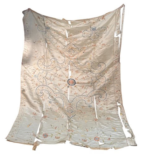 Lot 67 - A Chinese Export embroidered silk wall hanging, 18th century