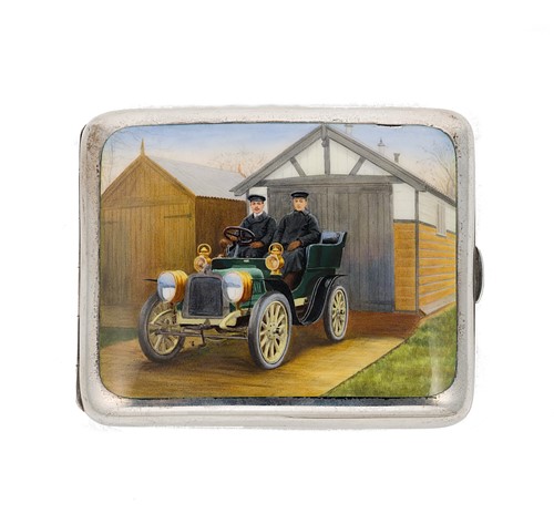 Lot 274 - An Edward VII silver and enamel cigarette case