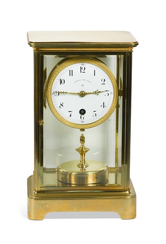 Lot 703 - A French Claude Grivolas '400 day' mantel timepiece, early 20th century