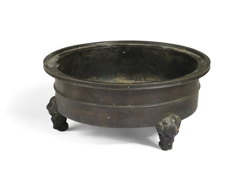 Lot 55 - A Chinese bronze circular plain censer, 19th century