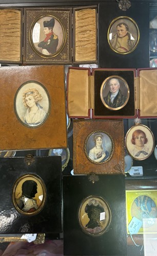 Lot 10 - A collection of six portrait miniatures to include two of Napoleon