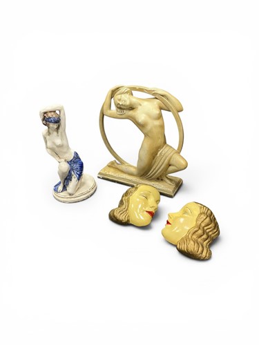 Lot 57 - A group of Art Deco 1930's plaster figures to...