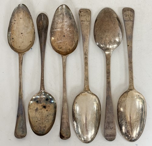 Lot 23 - Six matching silver table spoons, three...