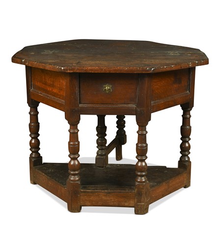 Lot 387 - An oak credence table, 17th century