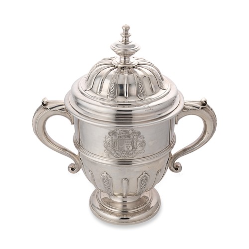 Lot 316 - A George II silver pedestal cup and cover, possibly James Wilkes