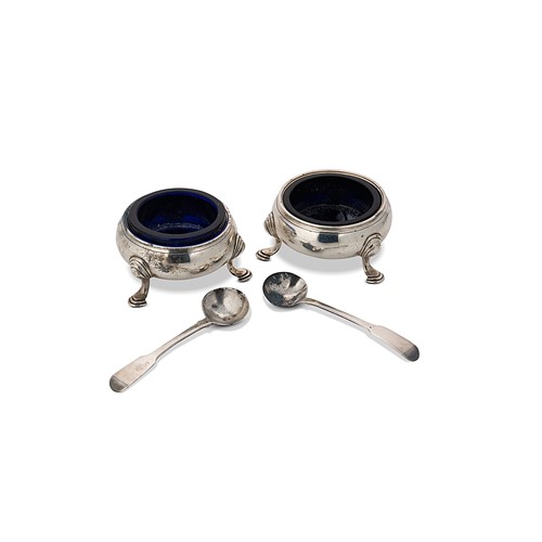 Lot 320 - A pair of George II silver cauldron salts