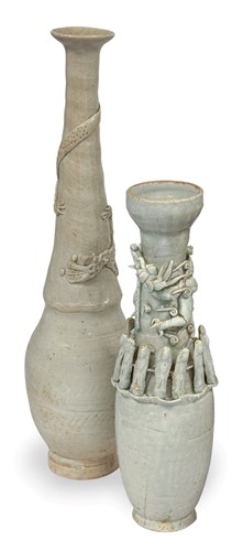 Lot 14 - A Chinese Qingbai glazed funerary urn, Song Dynasty