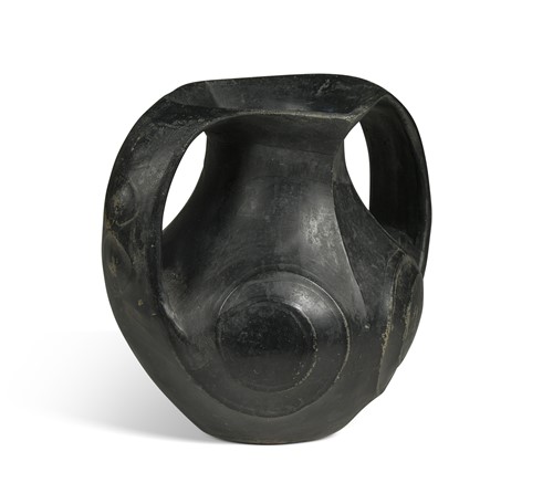 Lot 16 - A Chinese black pottery amphora, probably Han Dynasty