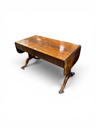 Lot 419 - An inlaid mahogany sofa table, 19th century,...
