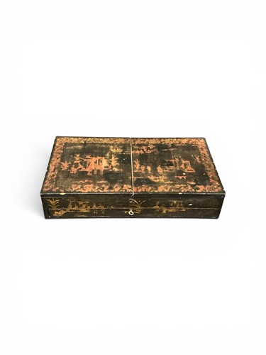 Lot 109 - A 19th century Chinese black lacquered or...