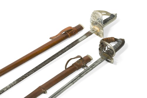 Lot 641 - Two British army officers' swords, early 20th century