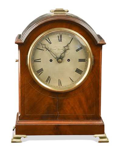 Lot 579 - A Regency mahogany bracket clock by Josiah Bartholomew, London