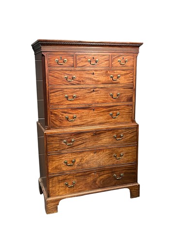 Lot 693 - A George III mahogany chest on chest