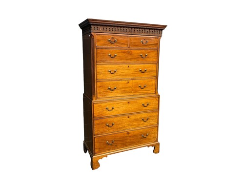 Lot 706 - A late George III mahogany chest on chest