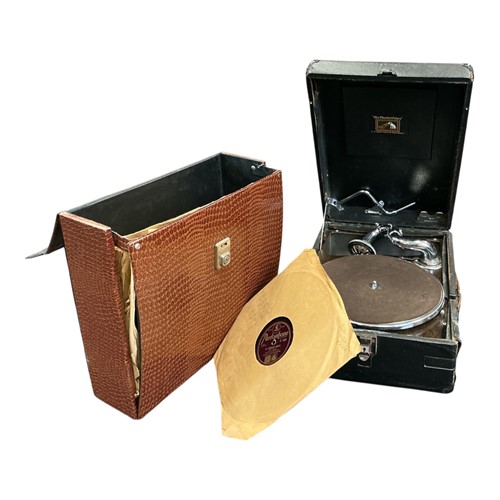 Lot 181 - A cased HMV parlophone gramophone record...