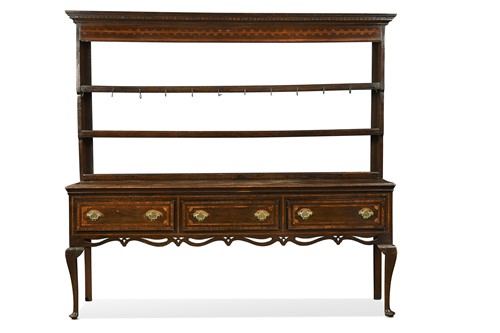 Lot 351 - An inlaid oak dresser, late 18th century