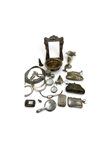 Lot 263 - A group of plated, white metal and silver...