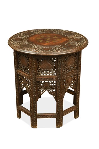 Lot 516 - An Anglo-Indian hardwood folding table, early 20th century